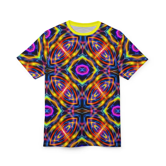 Auric Motion T-Shirt - Neon Energy Waves - Psychedelic Vibration Pattern - Sacred Geometry Tee for Festivals