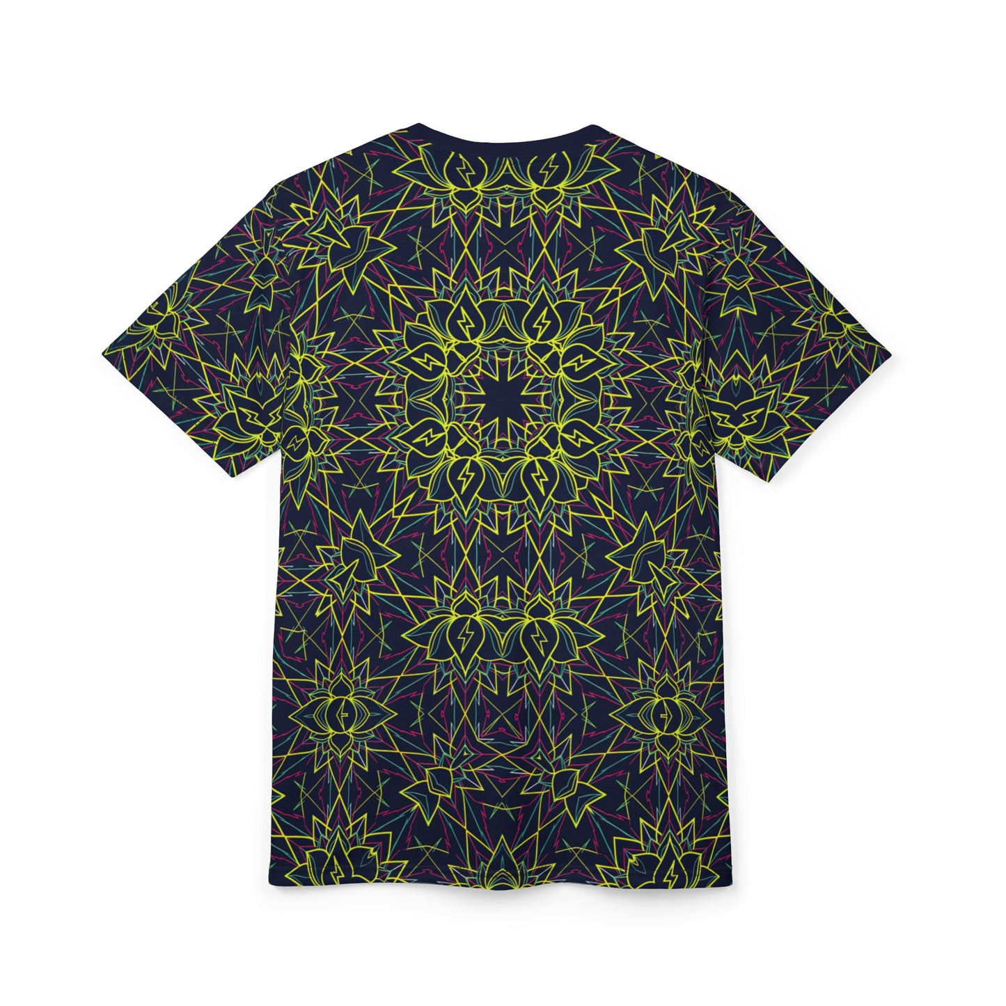 Electric Lotus Current All-Over Print T-Shirt - Neon Sacred Geometry Psychedelic Lightning Festival Tee