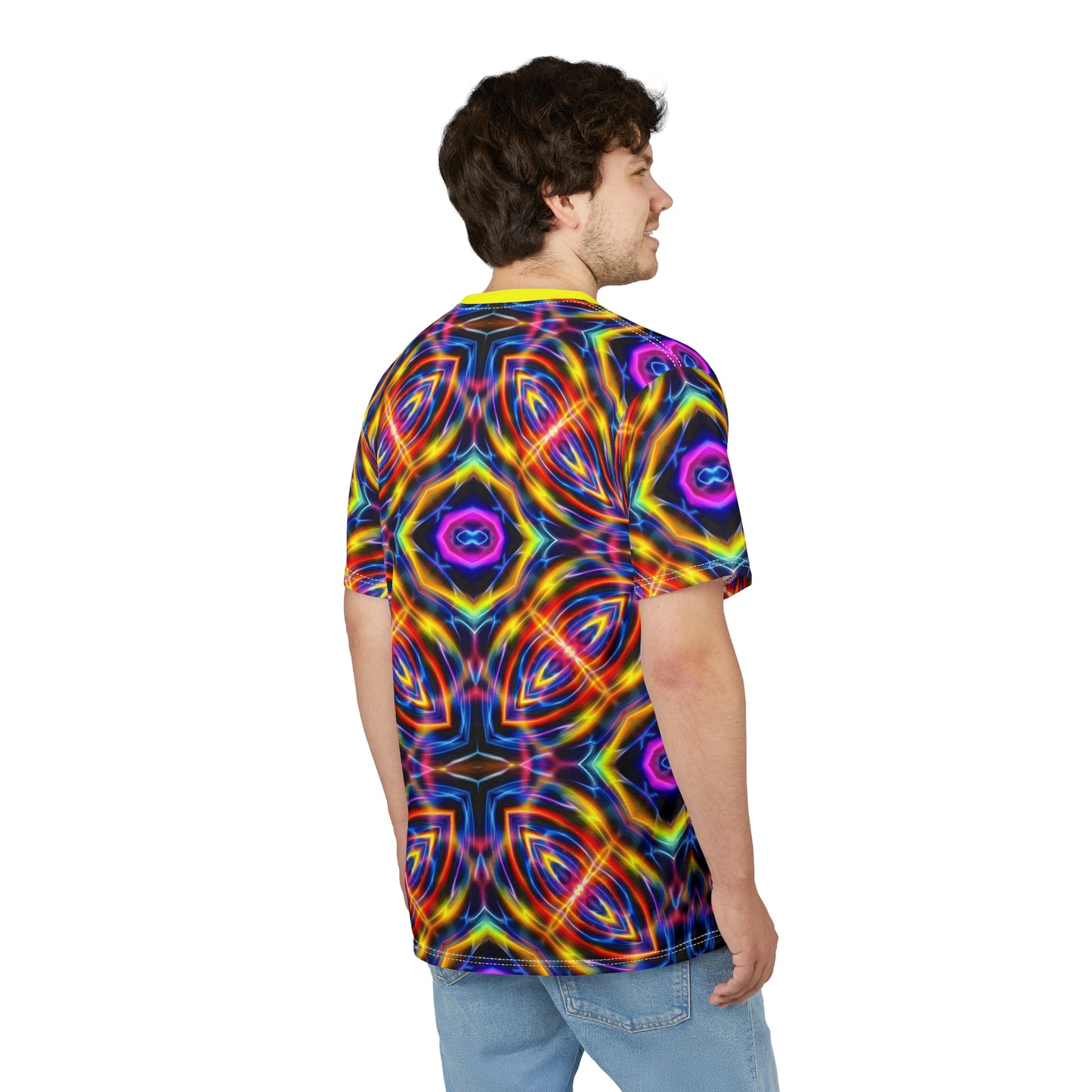 Auric Motion T-Shirt - Neon Energy Waves - Psychedelic Vibration Pattern - Sacred Geometry Tee for Festivals