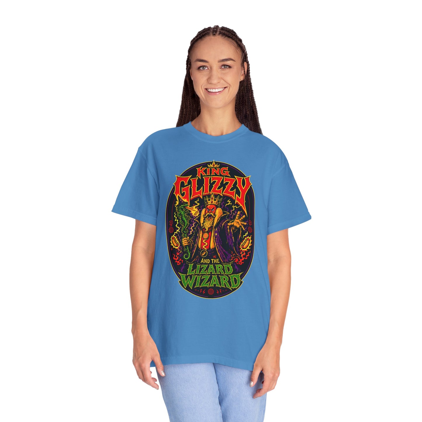 King Glizzy and the Lizard Wizard Retro Rock Graphic T-Shirt