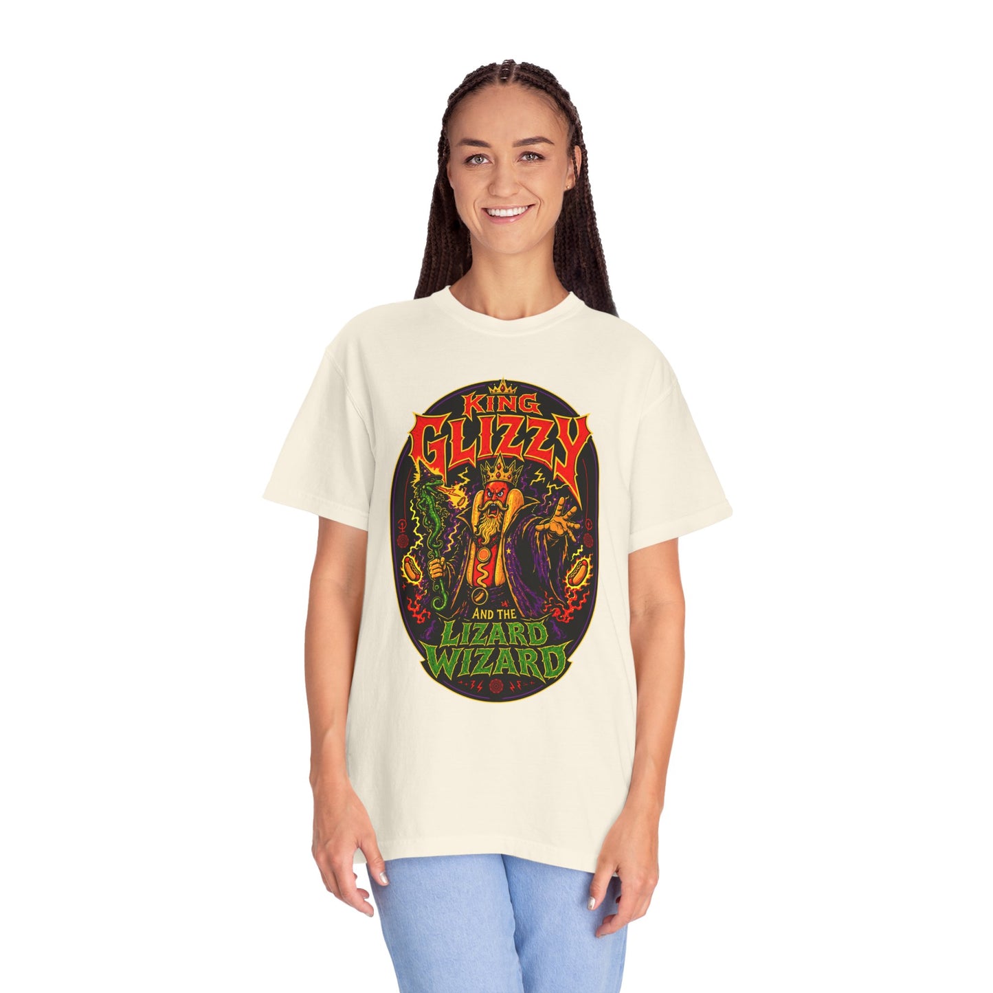 King Glizzy and the Lizard Wizard Retro Rock Graphic T-Shirt
