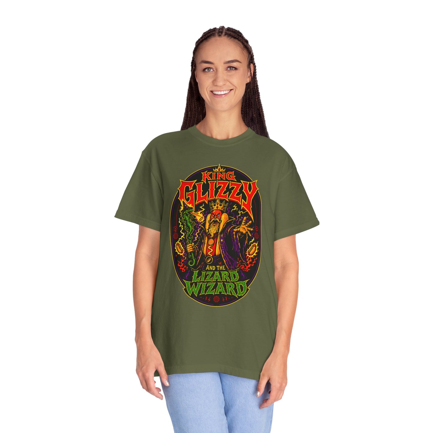 King Glizzy and the Lizard Wizard Retro Rock Graphic T-Shirt