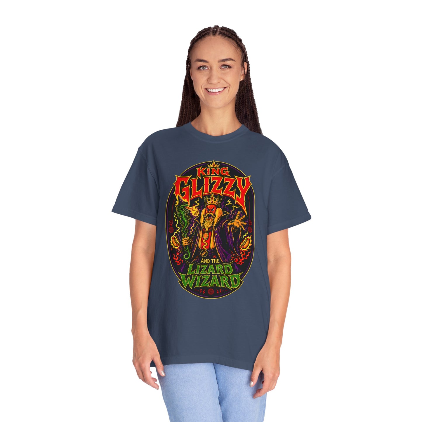 King Glizzy and the Lizard Wizard Retro Rock Graphic T-Shirt