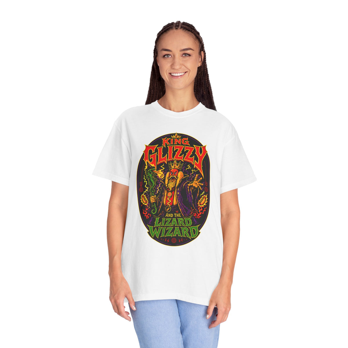 King Glizzy and the Lizard Wizard Retro Rock Graphic T-Shirt
