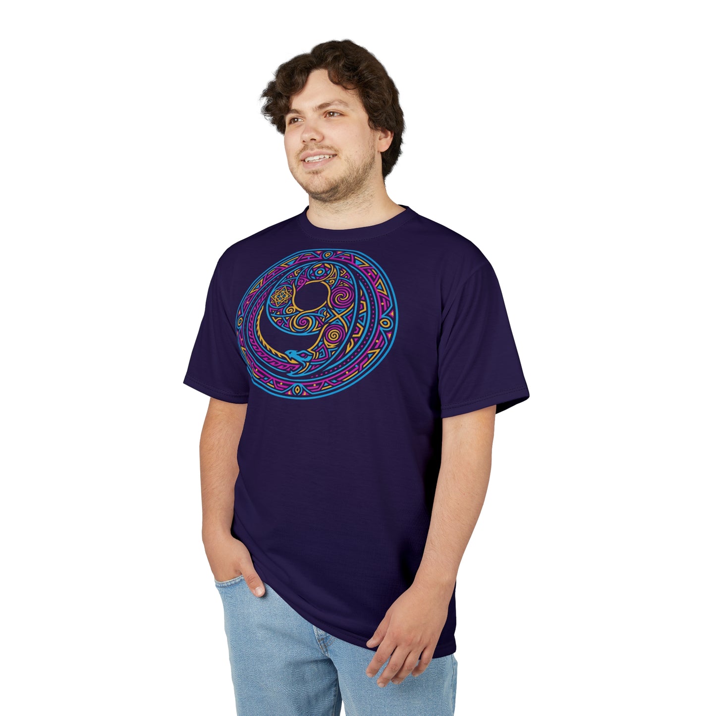 Psychedelicious 9 Logo T-Shirt – Psychedelic Sacred Geometry Shirt, Visionary Art Festival Tee, Trippy Spiritual Unisex Top