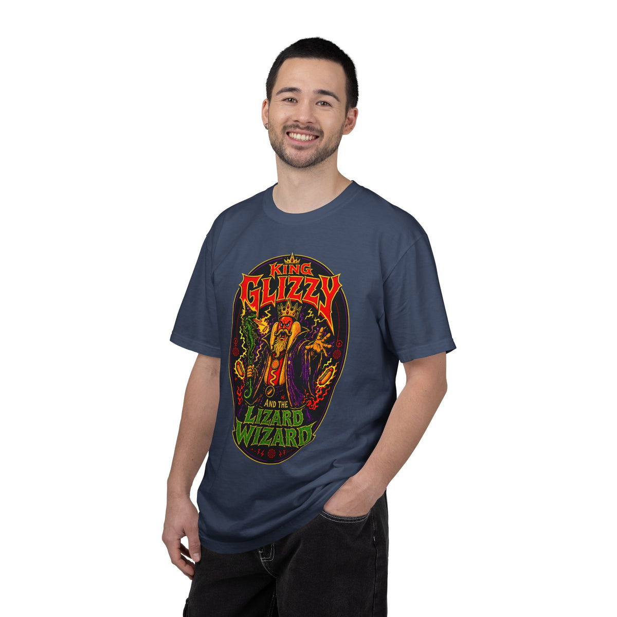 King Glizzy and the Lizard Wizard Retro Rock Graphic T-Shirt