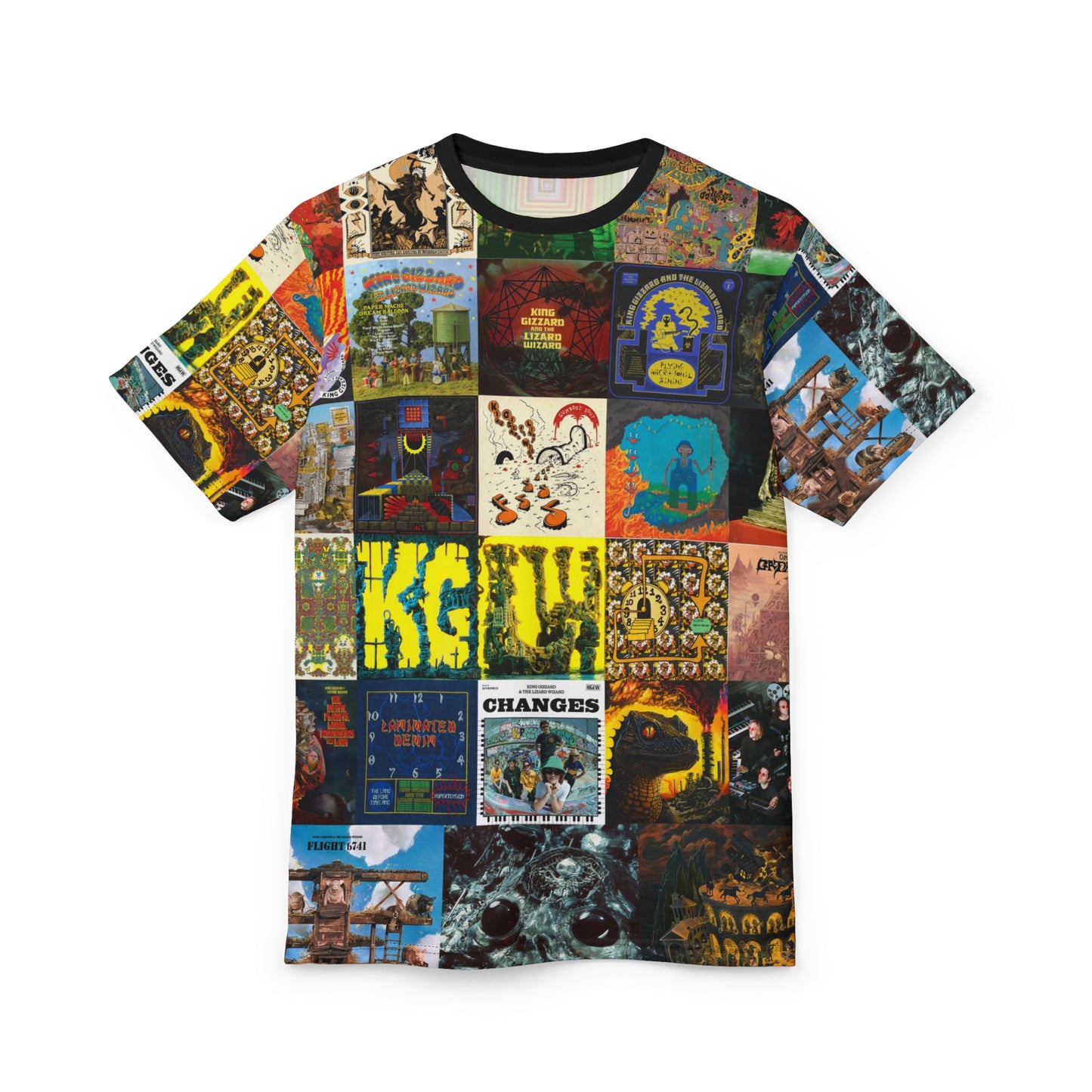27 Albums – All-Over Print Music Collage Shirt