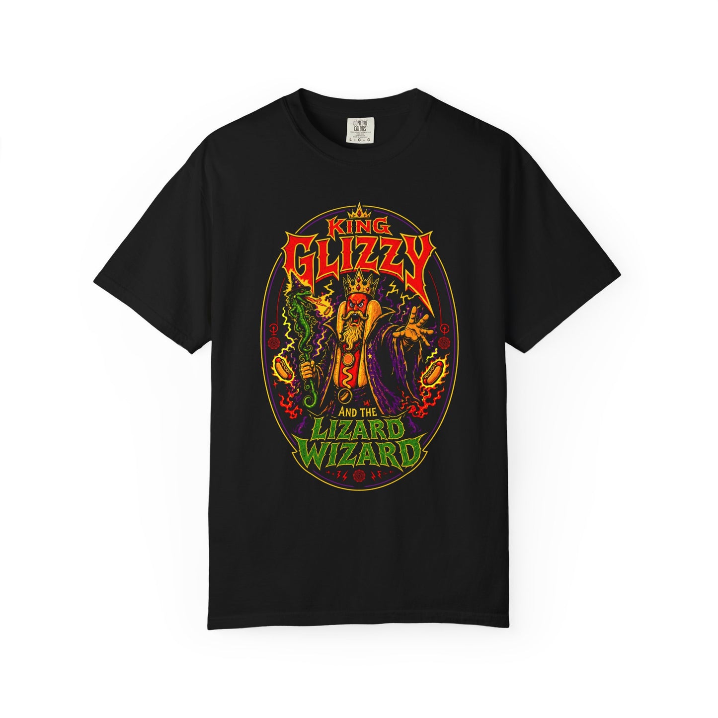 King Glizzy and the Lizard Wizard Retro Rock Graphic T-Shirt