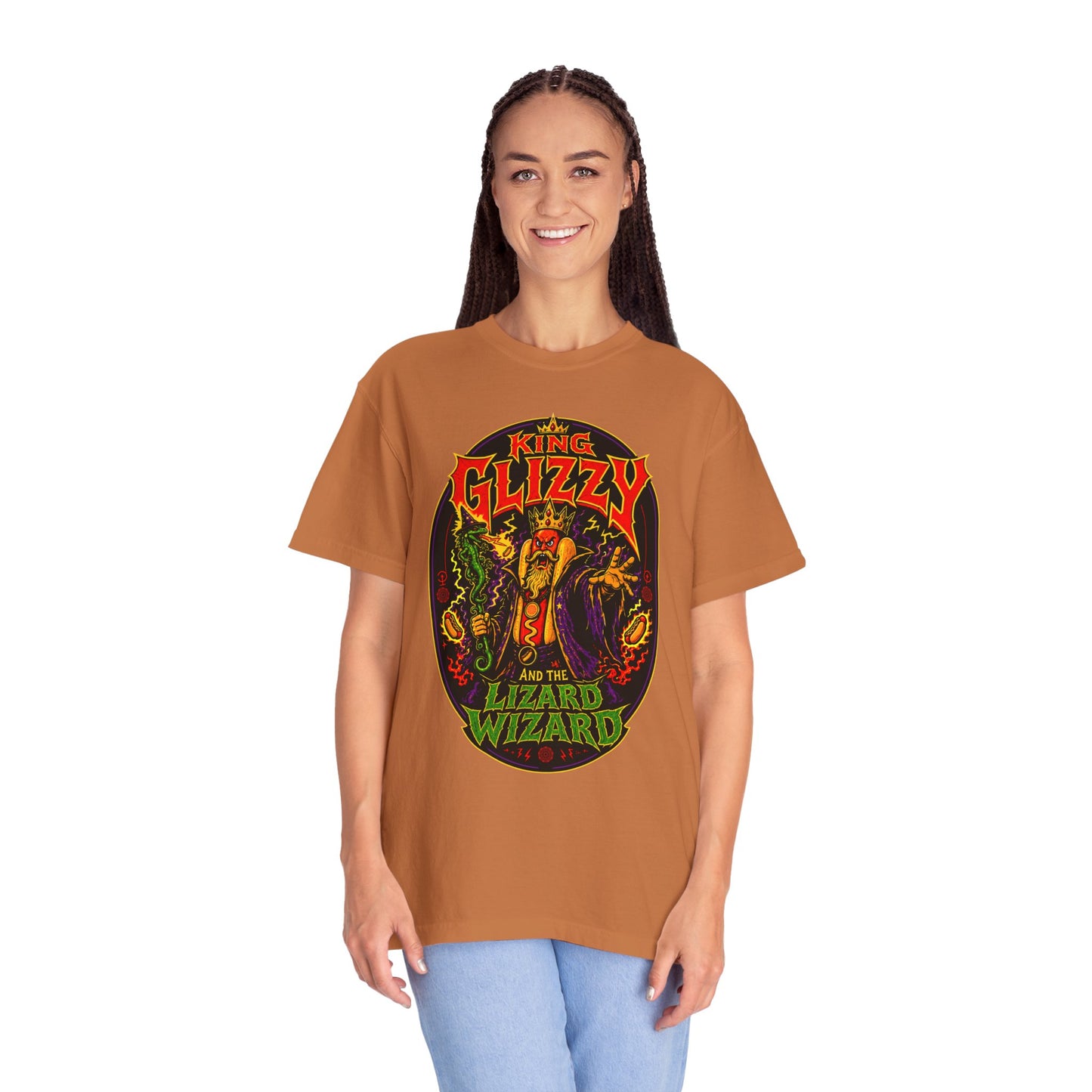 King Glizzy and the Lizard Wizard Retro Rock Graphic T-Shirt