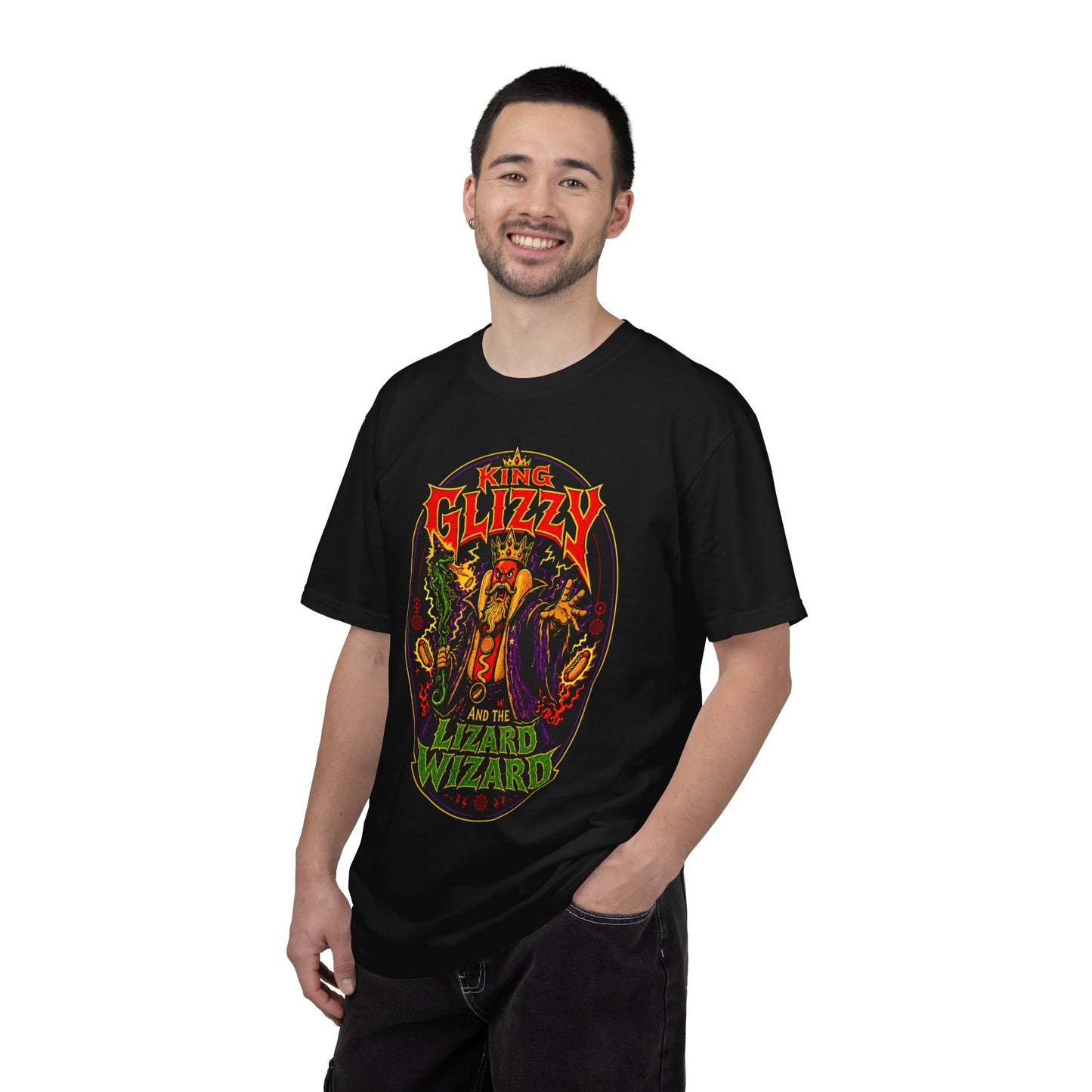 King Glizzy and the Lizard Wizard Retro Rock Graphic T-Shirt