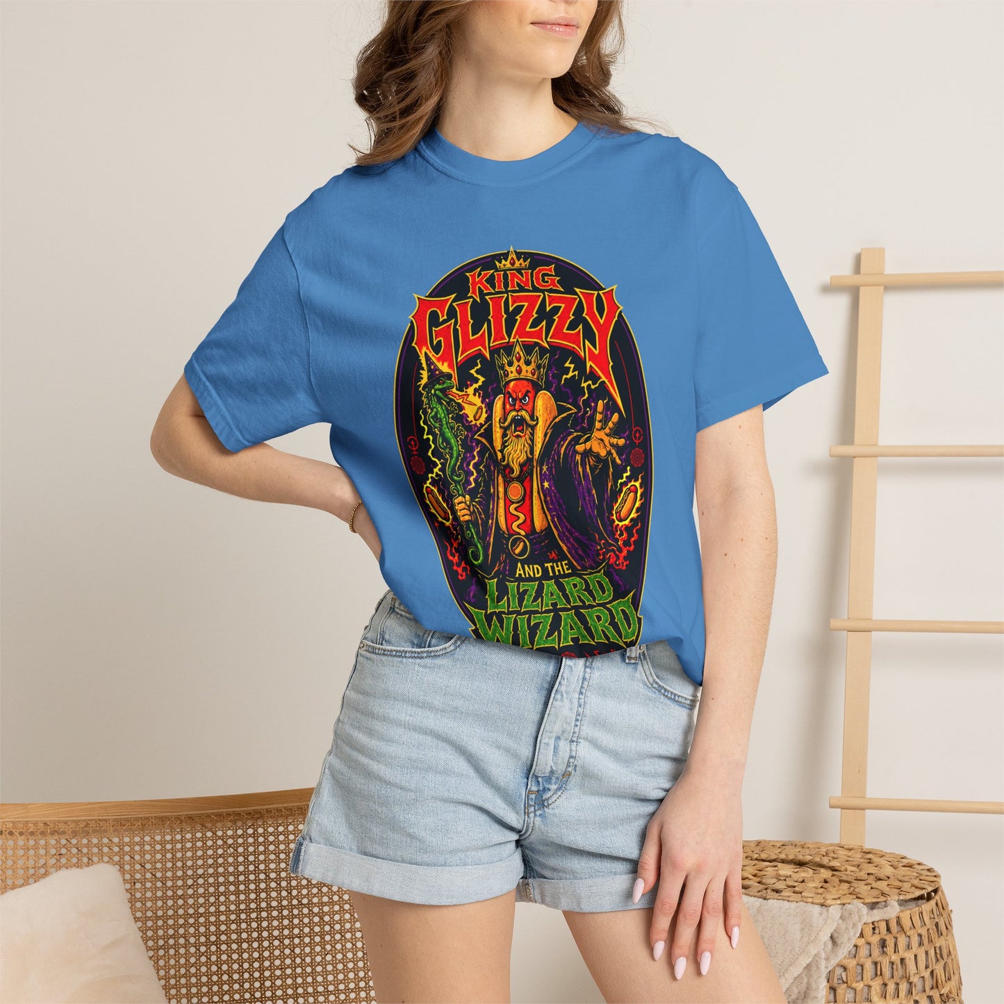 King Glizzy and the Lizard Wizard Retro Rock Graphic T-Shirt