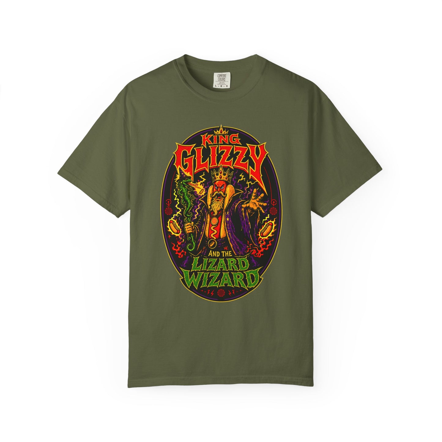 King Glizzy and the Lizard Wizard Retro Rock Graphic T-Shirt