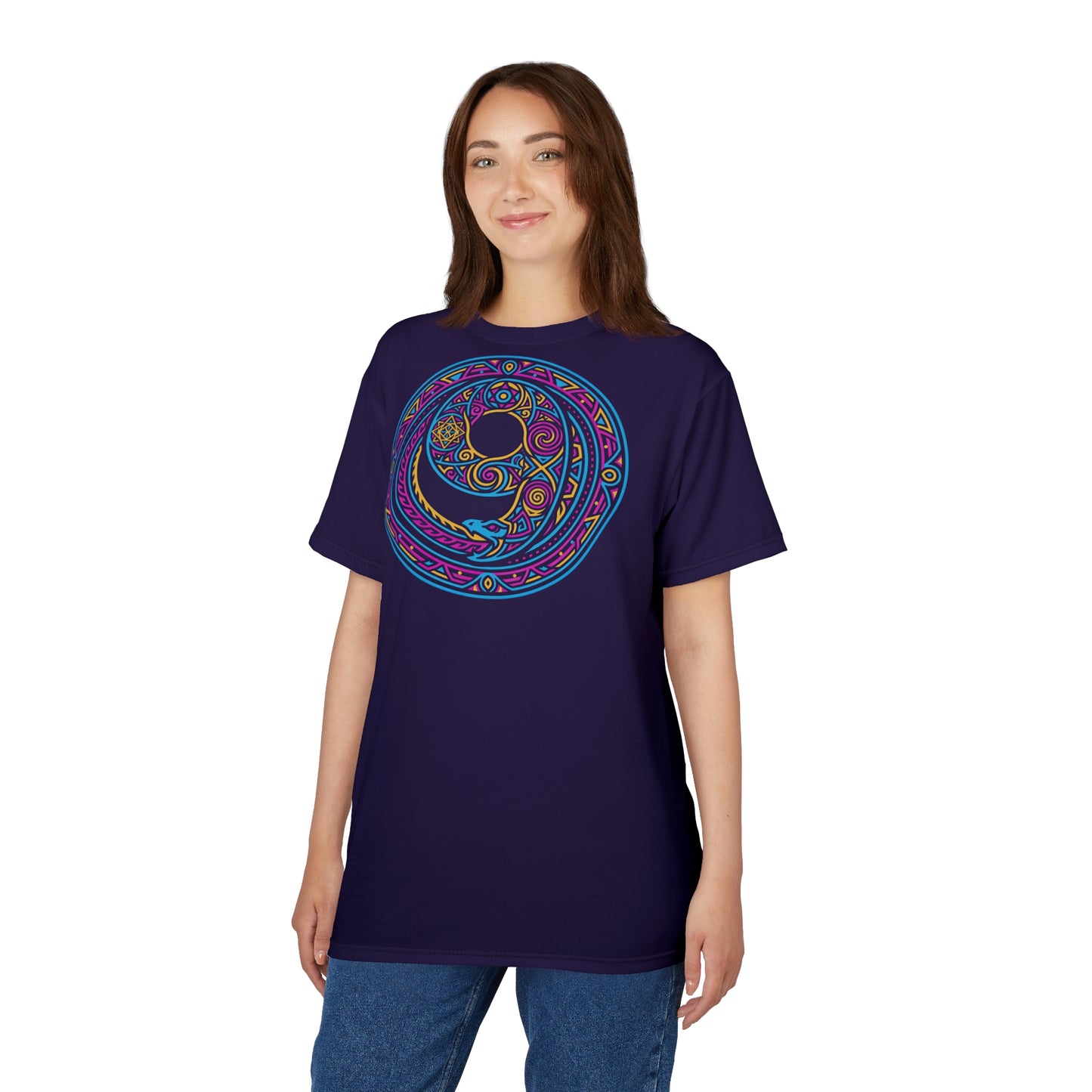 Psychedelicious 9 Logo T-Shirt – Psychedelic Sacred Geometry Shirt, Visionary Art Festival Tee, Trippy Spiritual Unisex Top