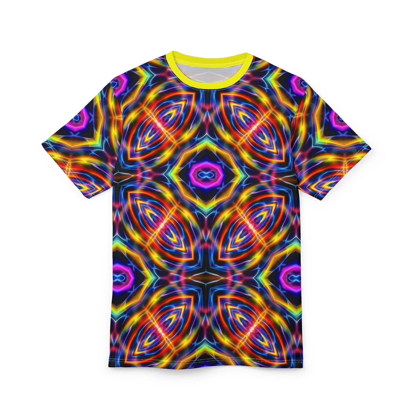 Auric Motion T-Shirt - Neon Energy Waves - Psychedelic Vibration Pattern - Sacred Geometry Tee for Festivals