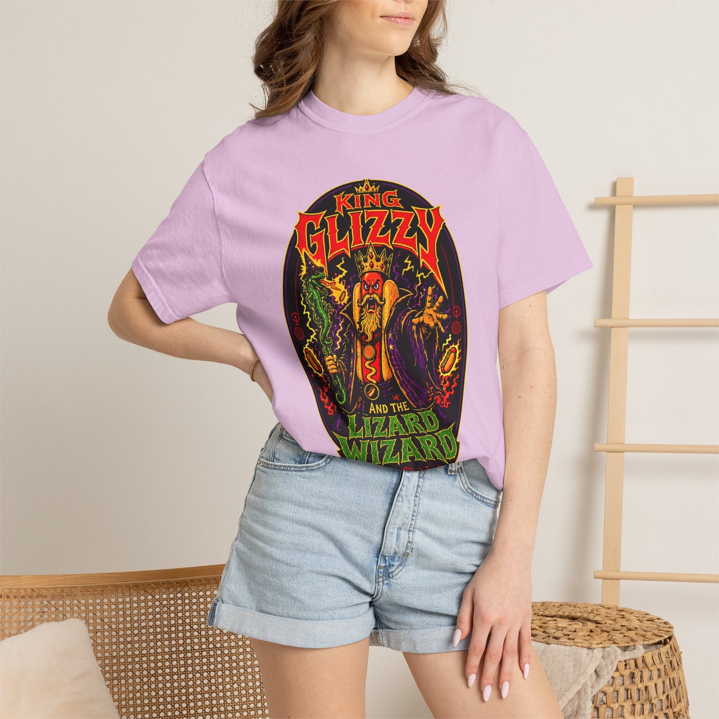King Glizzy and the Lizard Wizard Retro Rock Graphic T-Shirt