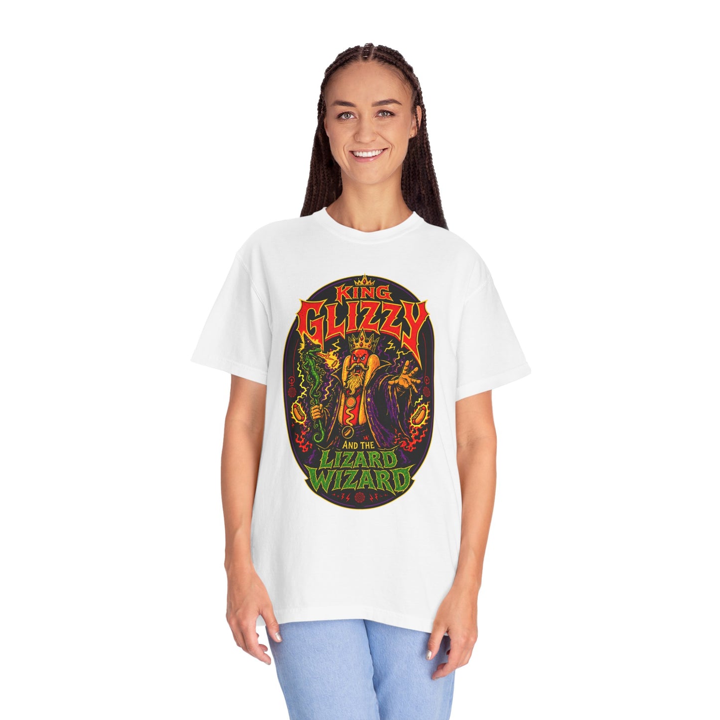 King Glizzy and the Lizard Wizard Retro Rock Graphic T-Shirt