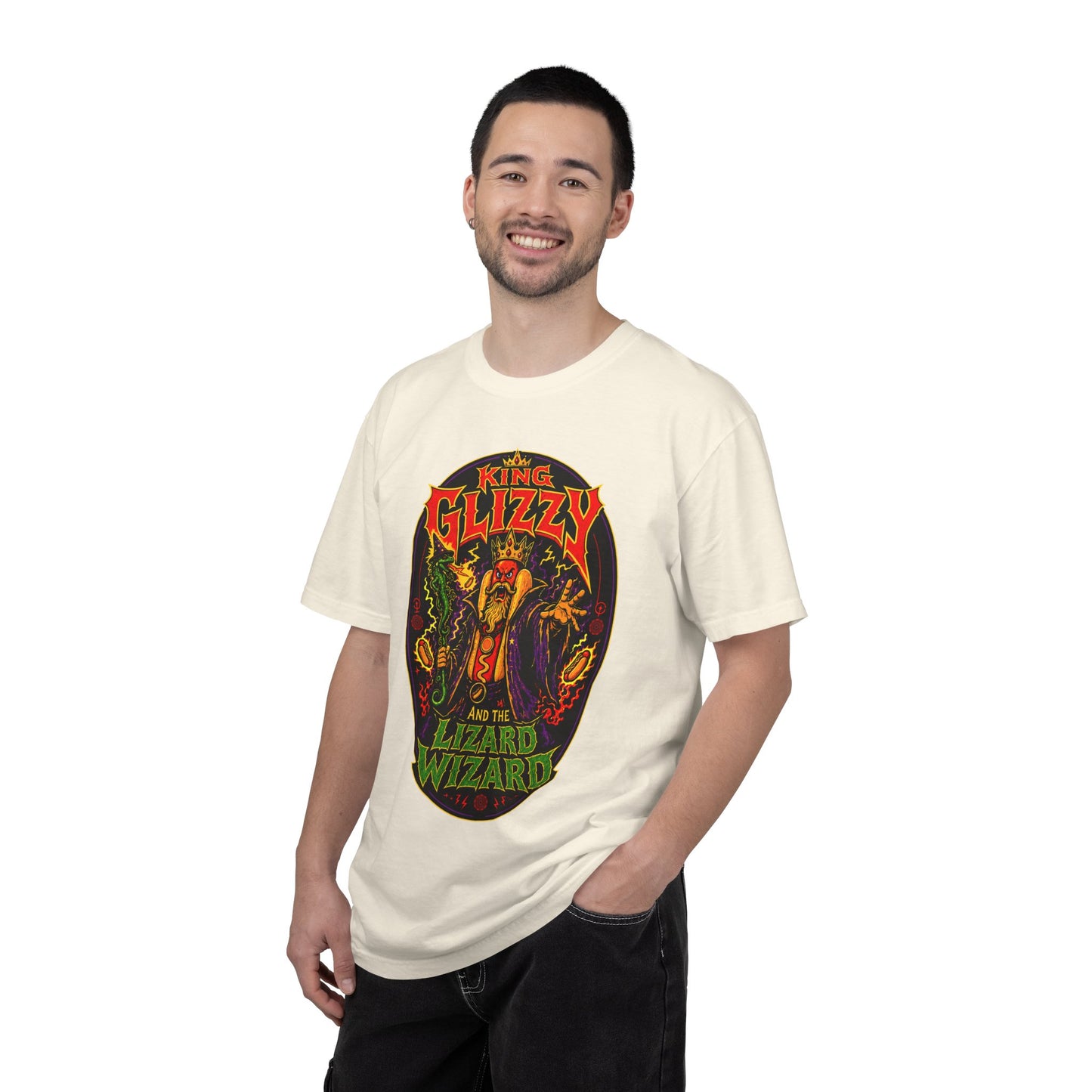King Glizzy and the Lizard Wizard Retro Rock Graphic T-Shirt