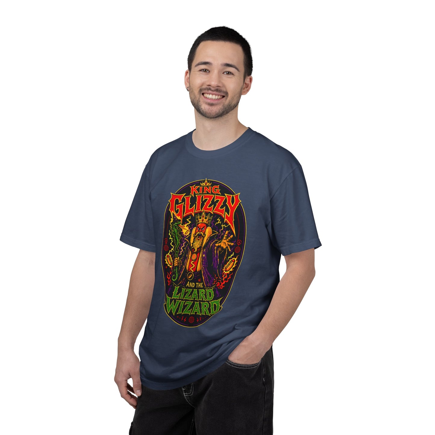 King Glizzy and the Lizard Wizard Retro Rock Graphic T-Shirt