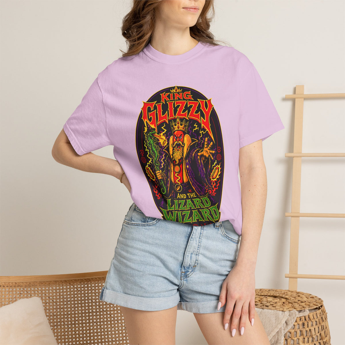 King Glizzy and the Lizard Wizard Retro Rock Graphic T-Shirt
