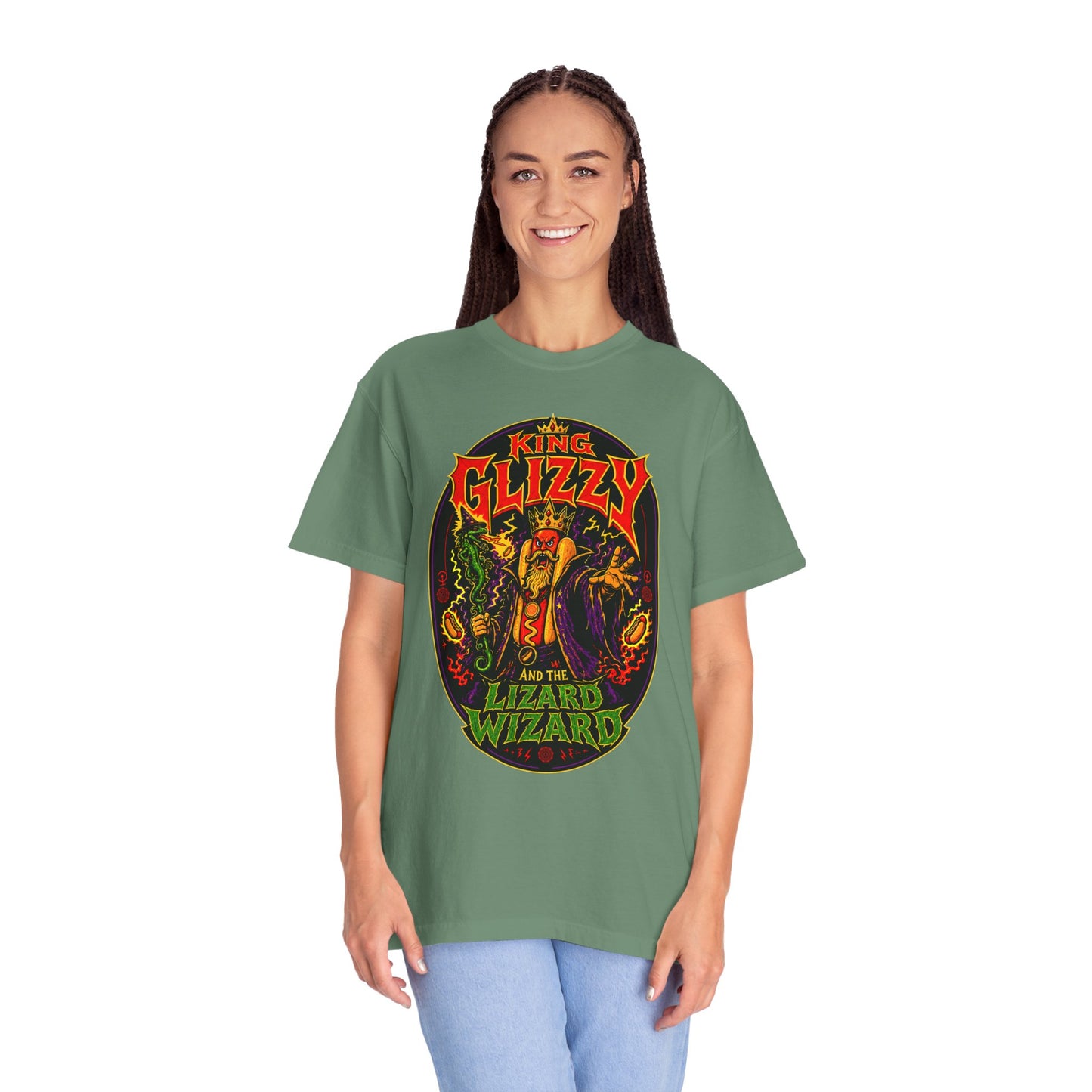 King Glizzy and the Lizard Wizard Retro Rock Graphic T-Shirt