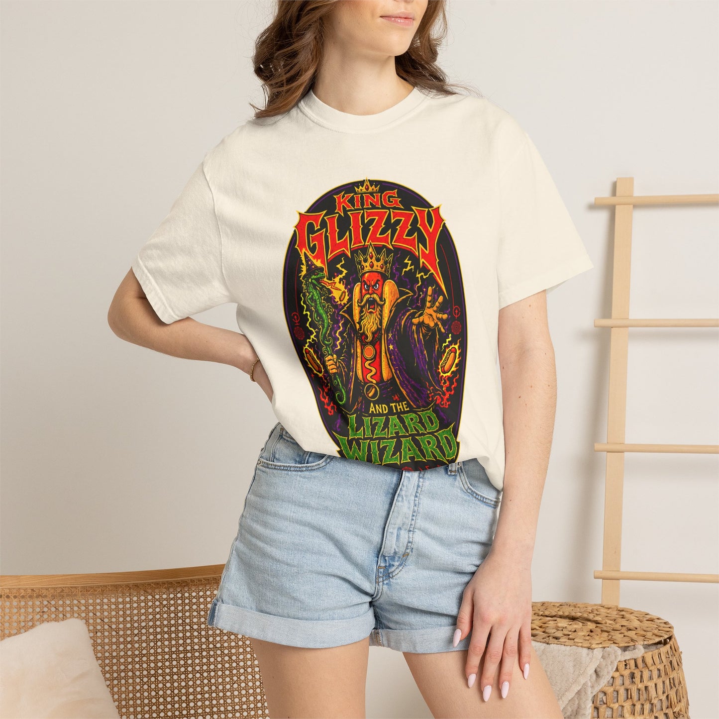 King Glizzy and the Lizard Wizard Retro Rock Graphic T-Shirt