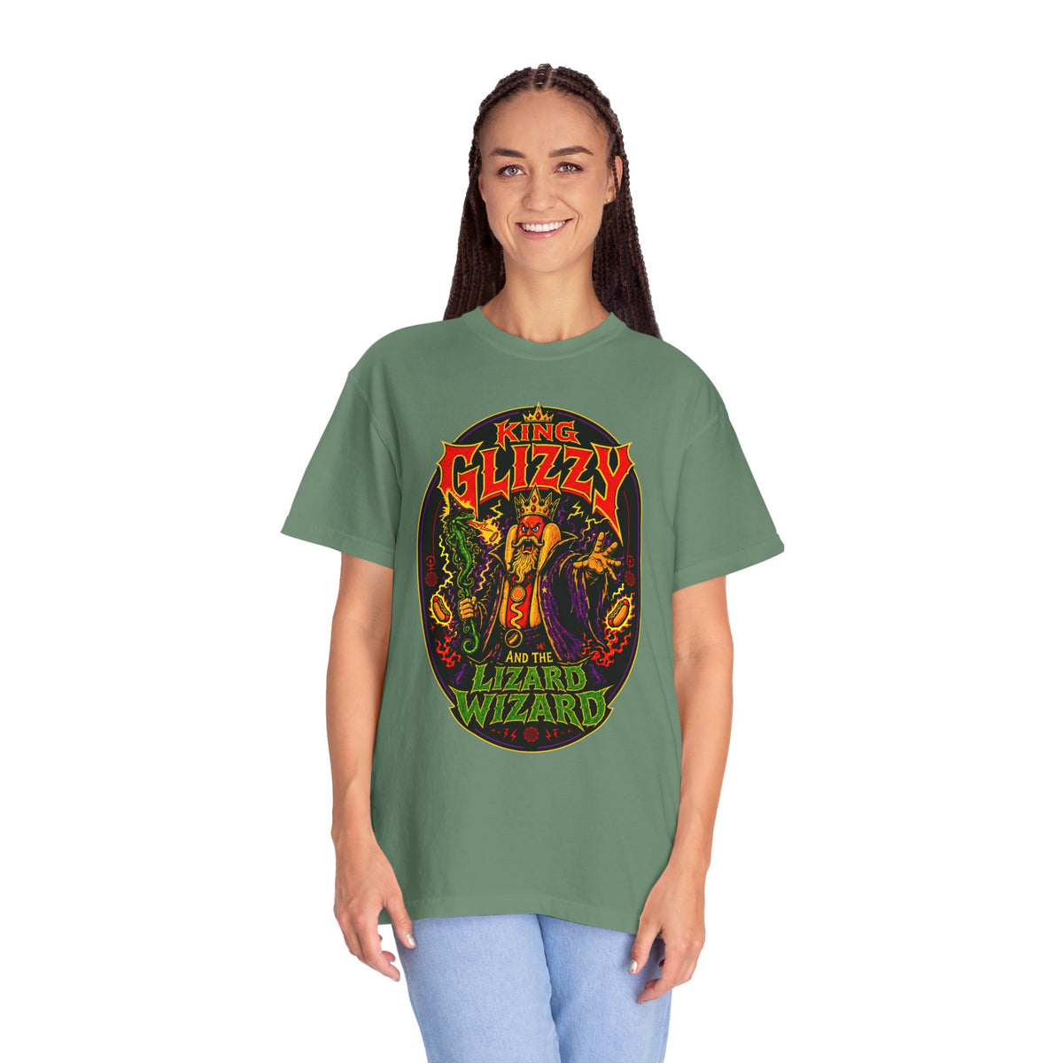 King Glizzy and the Lizard Wizard Retro Rock Graphic T-Shirt