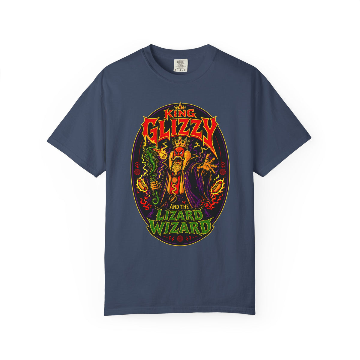 King Glizzy and the Lizard Wizard Retro Rock Graphic T-Shirt