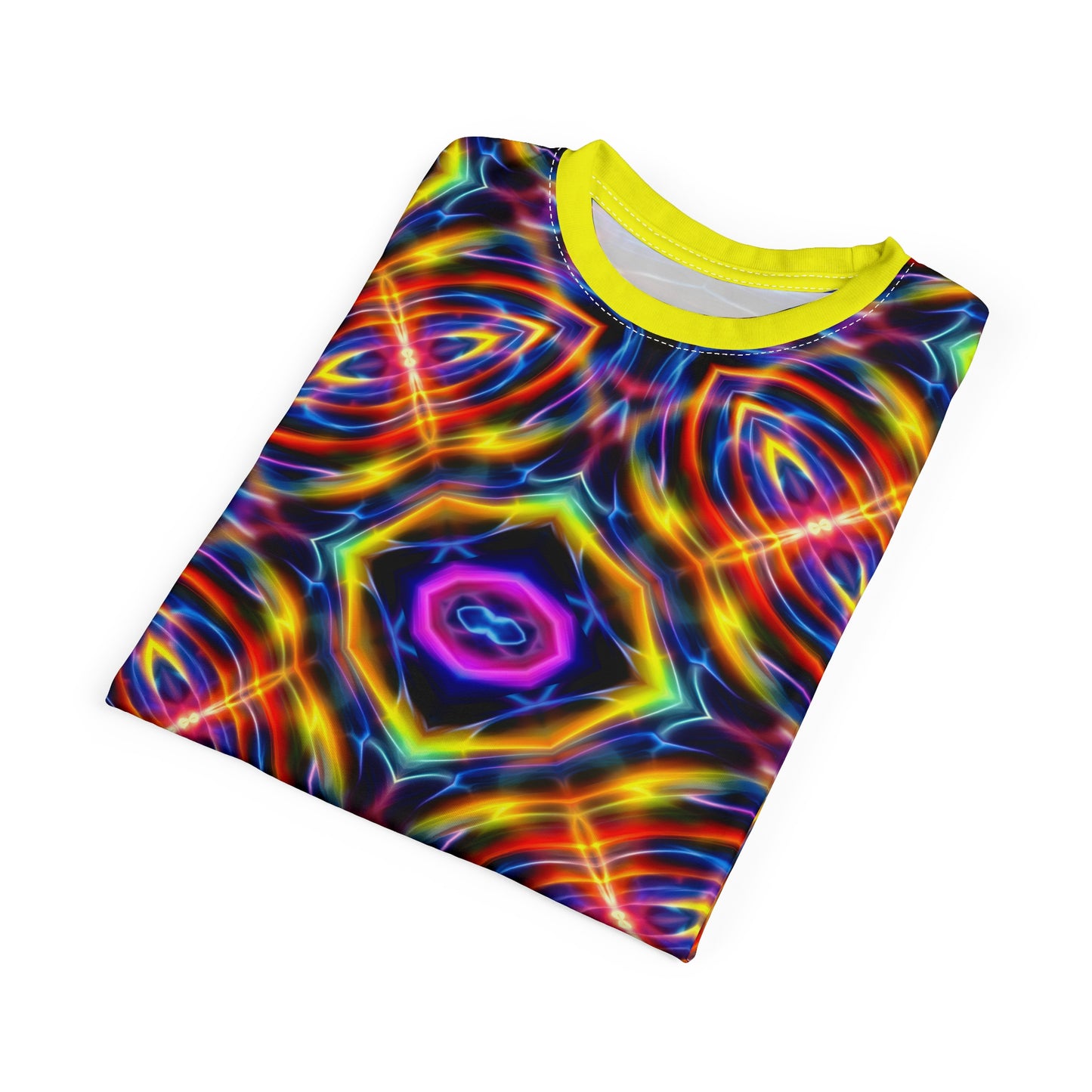 Auric Motion T-Shirt - Neon Energy Waves - Psychedelic Vibration Pattern - Sacred Geometry Tee for Festivals