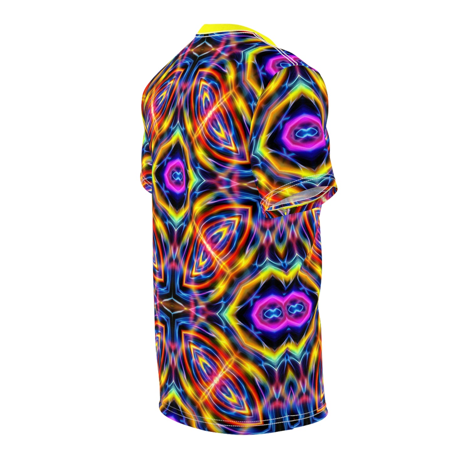 Auric Motion T-Shirt - Neon Energy Waves - Psychedelic Vibration Pattern - Sacred Geometry Tee for Festivals