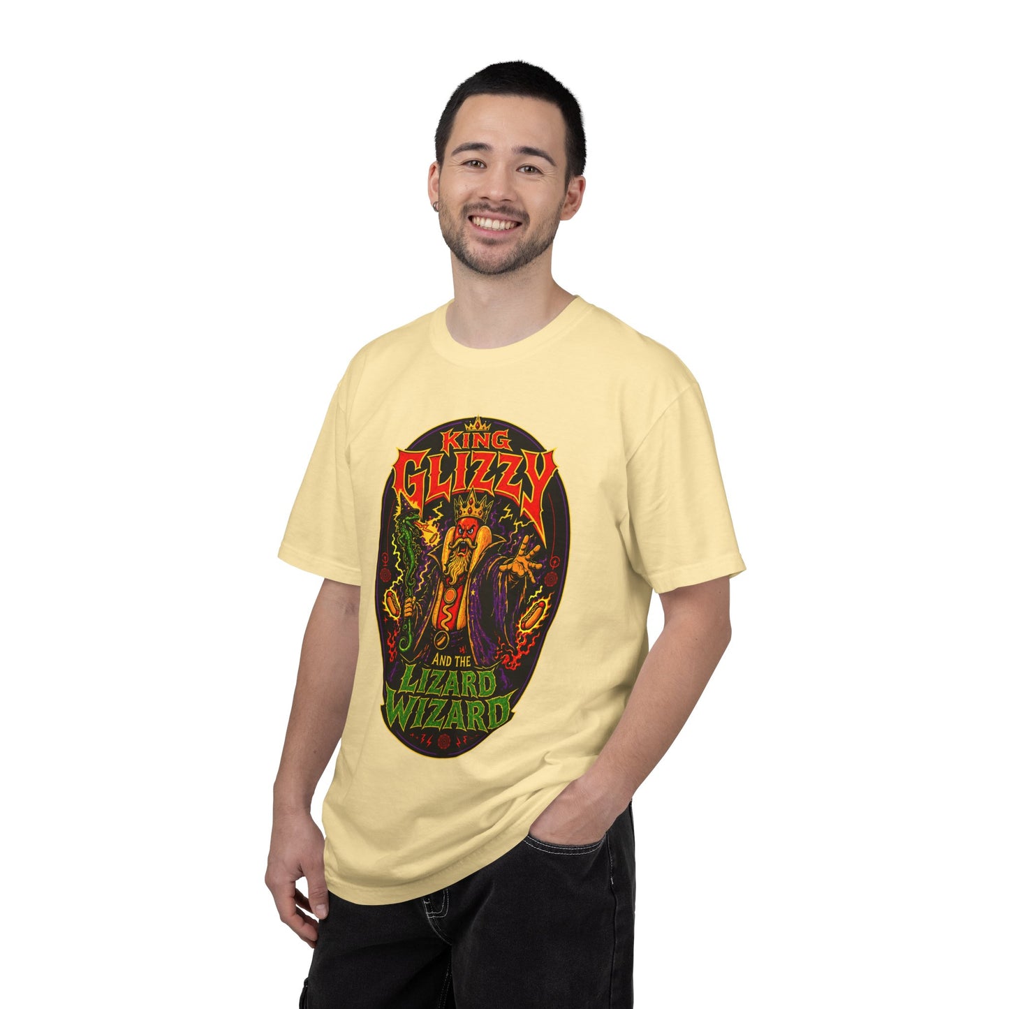 King Glizzy and the Lizard Wizard Retro Rock Graphic T-Shirt