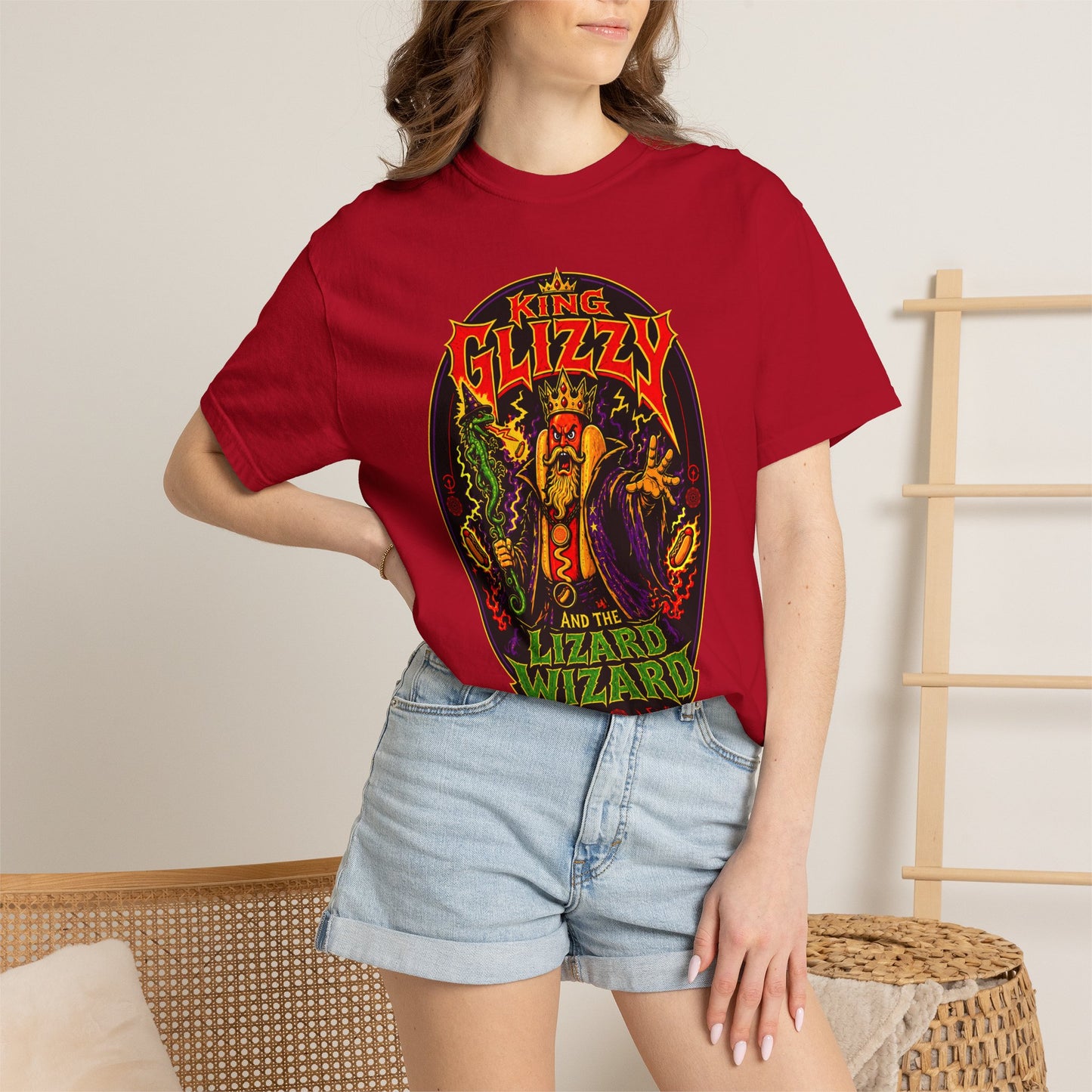 King Glizzy and the Lizard Wizard Retro Rock Graphic T-Shirt