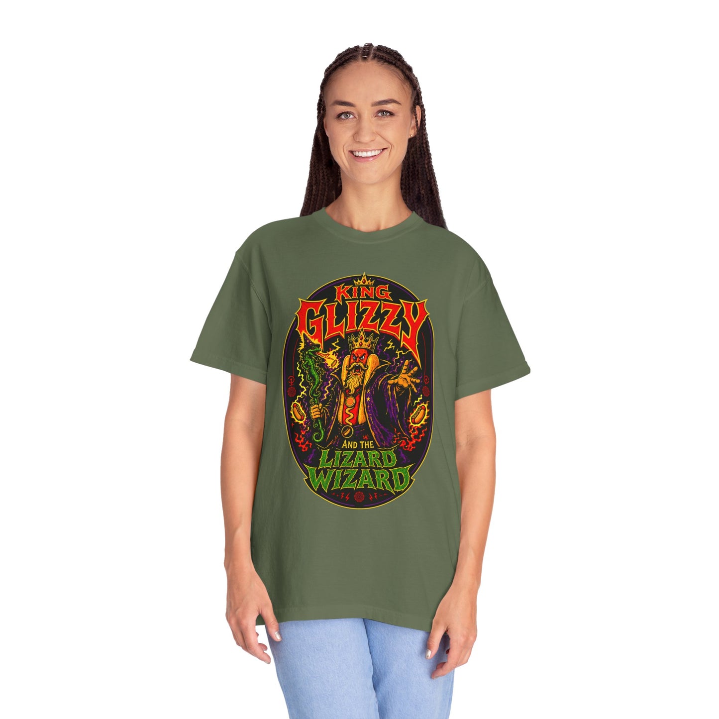 King Glizzy and the Lizard Wizard Retro Rock Graphic T-Shirt