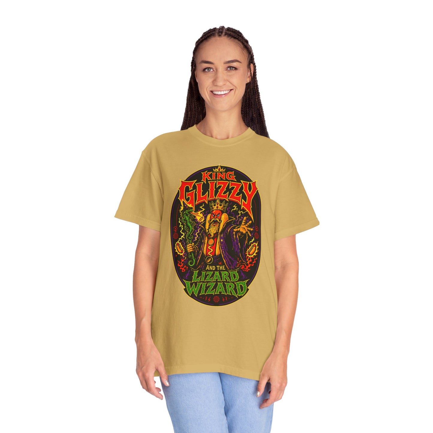 King Glizzy and the Lizard Wizard Retro Rock Graphic T-Shirt