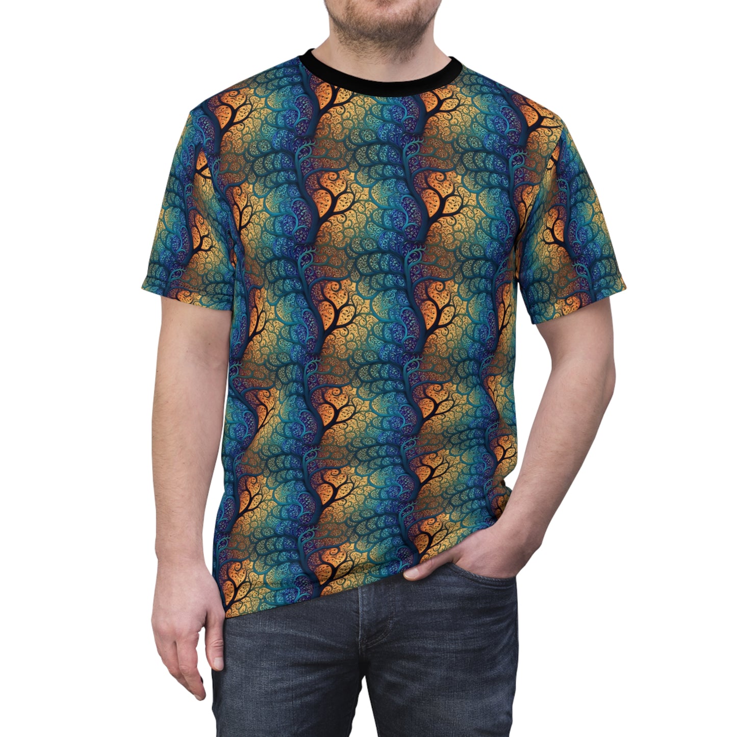 Prismatic Tree Fractal Unisex All over Print T-Shirt