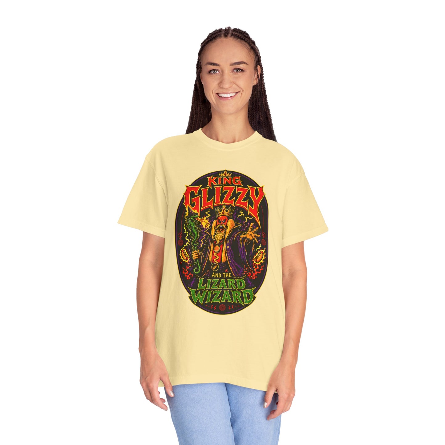 King Glizzy and the Lizard Wizard Retro Rock Graphic T-Shirt