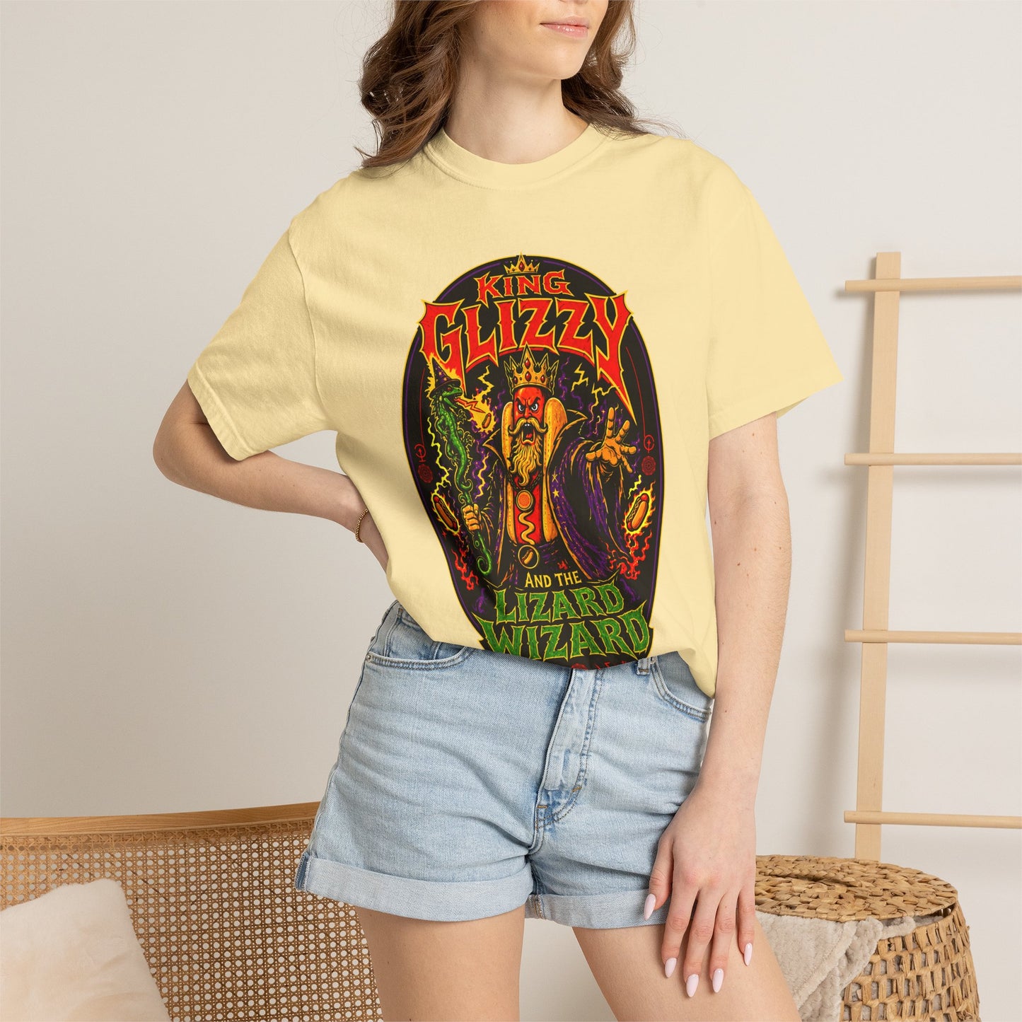 King Glizzy and the Lizard Wizard Retro Rock Graphic T-Shirt