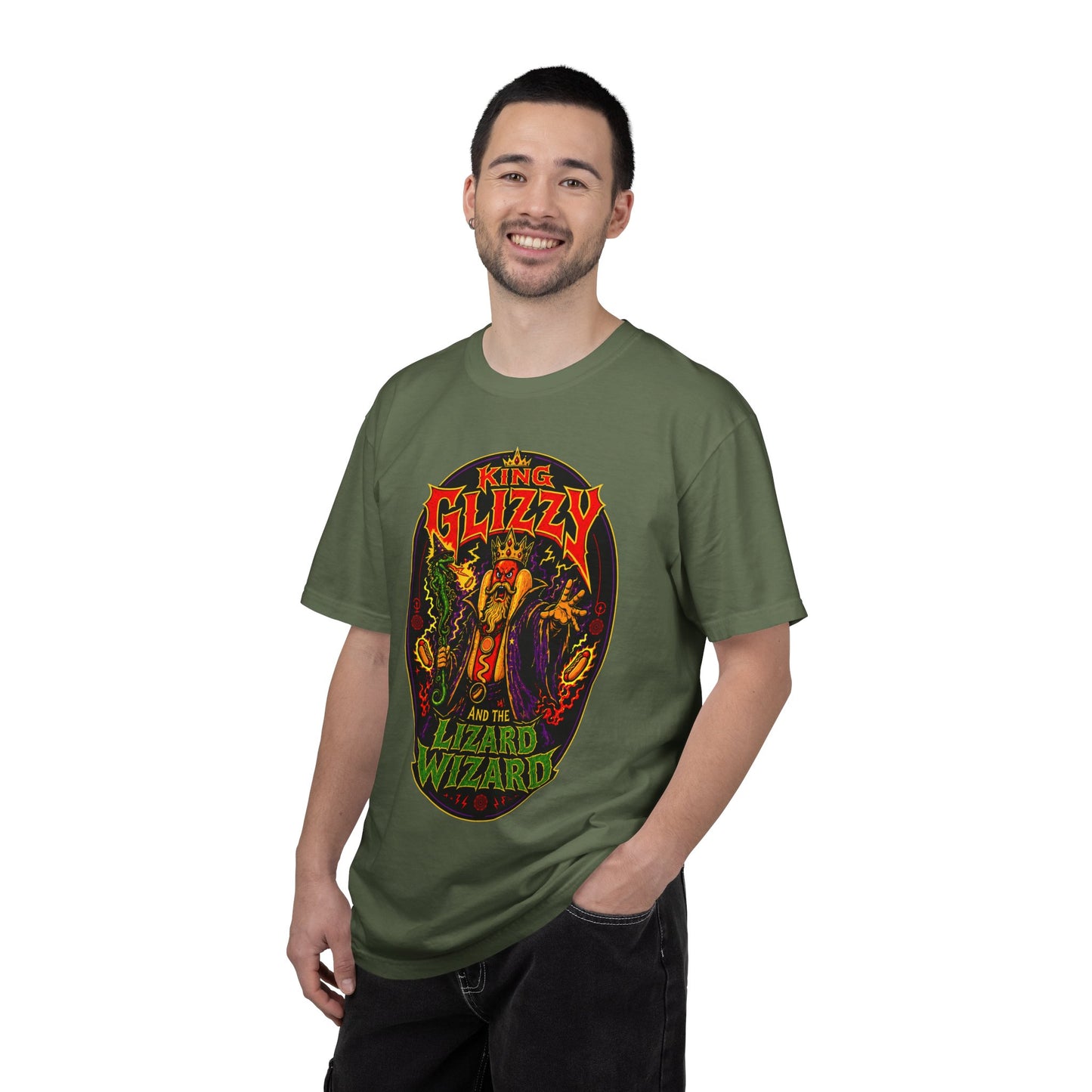 King Glizzy and the Lizard Wizard Retro Rock Graphic T-Shirt