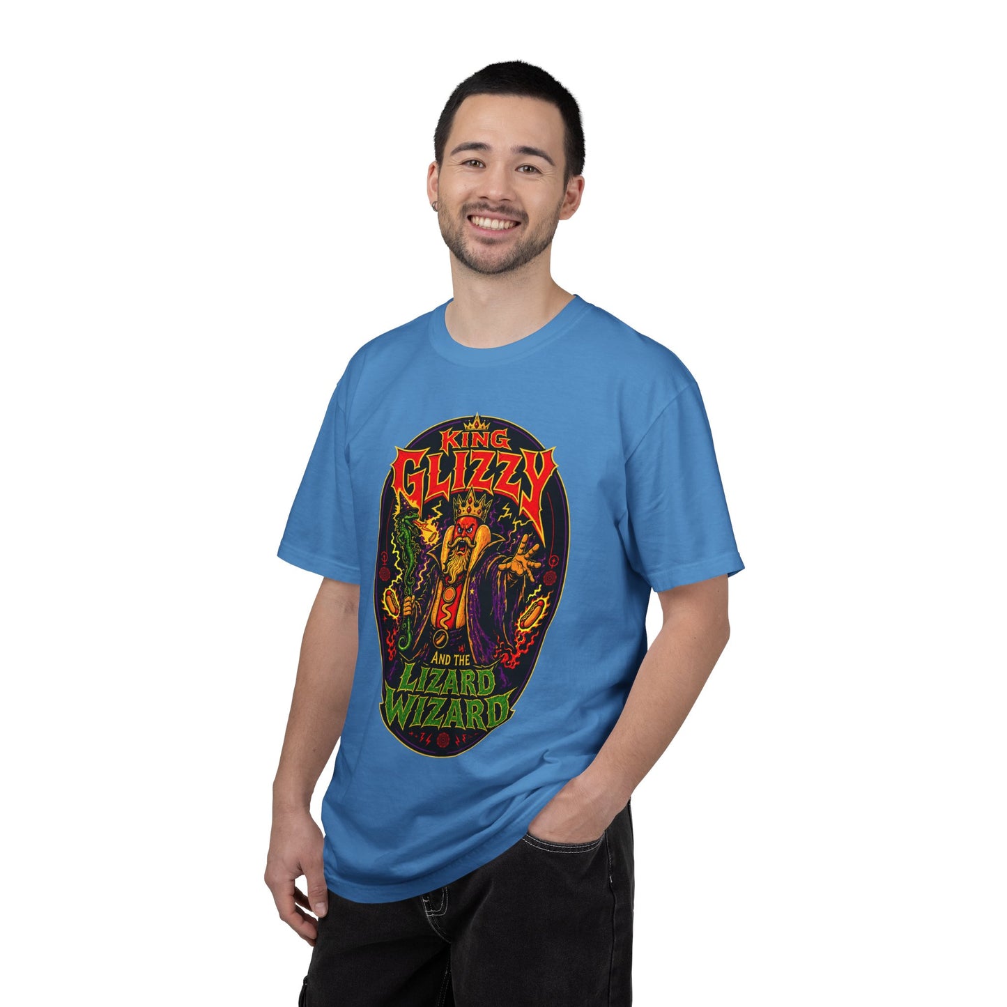 King Glizzy and the Lizard Wizard Retro Rock Graphic T-Shirt
