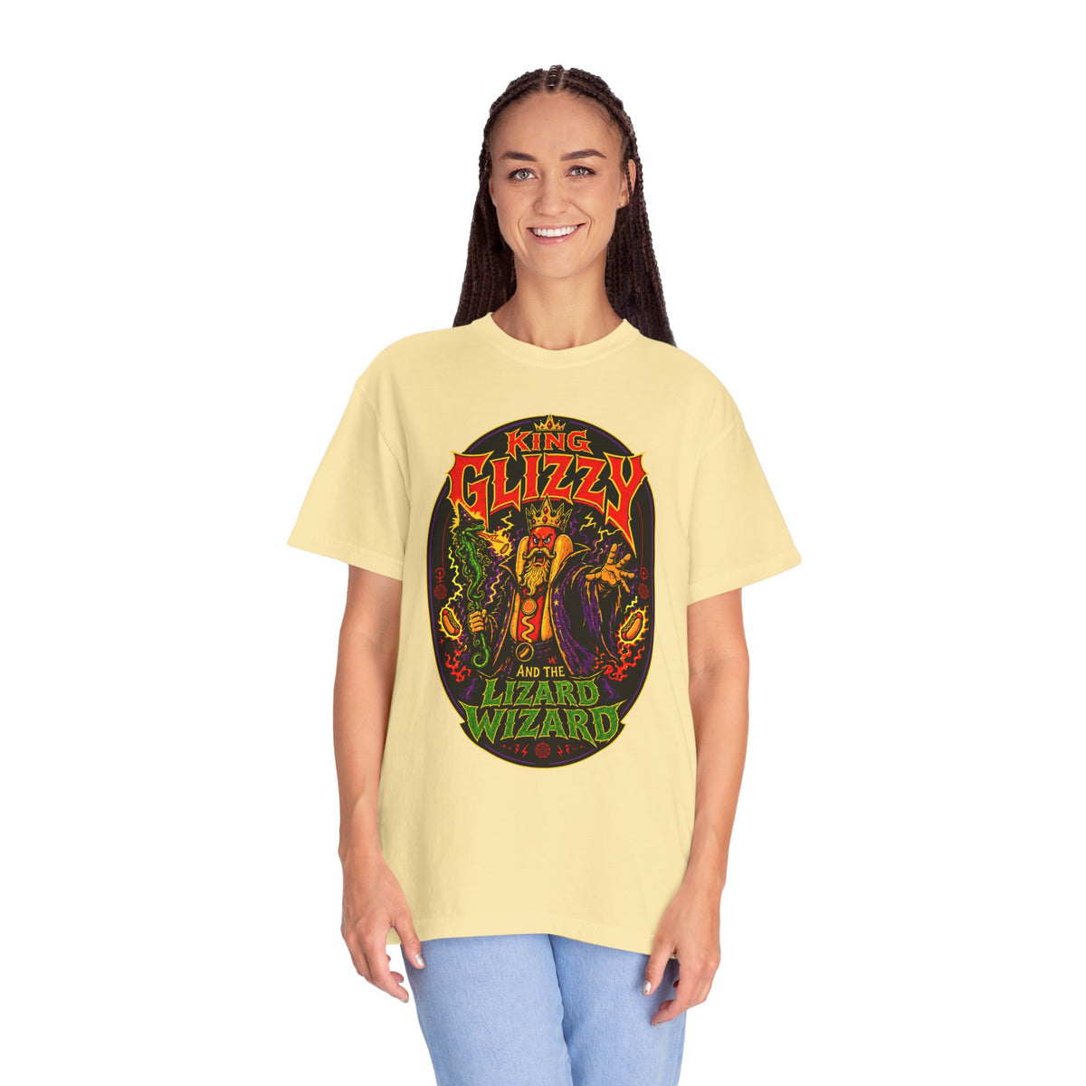 King Glizzy and the Lizard Wizard Retro Rock Graphic T-Shirt