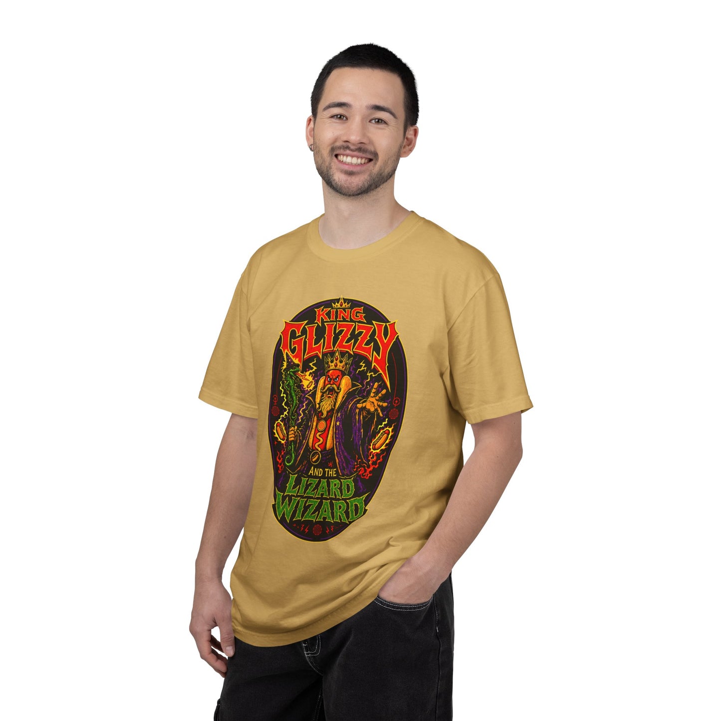 King Glizzy and the Lizard Wizard Retro Rock Graphic T-Shirt