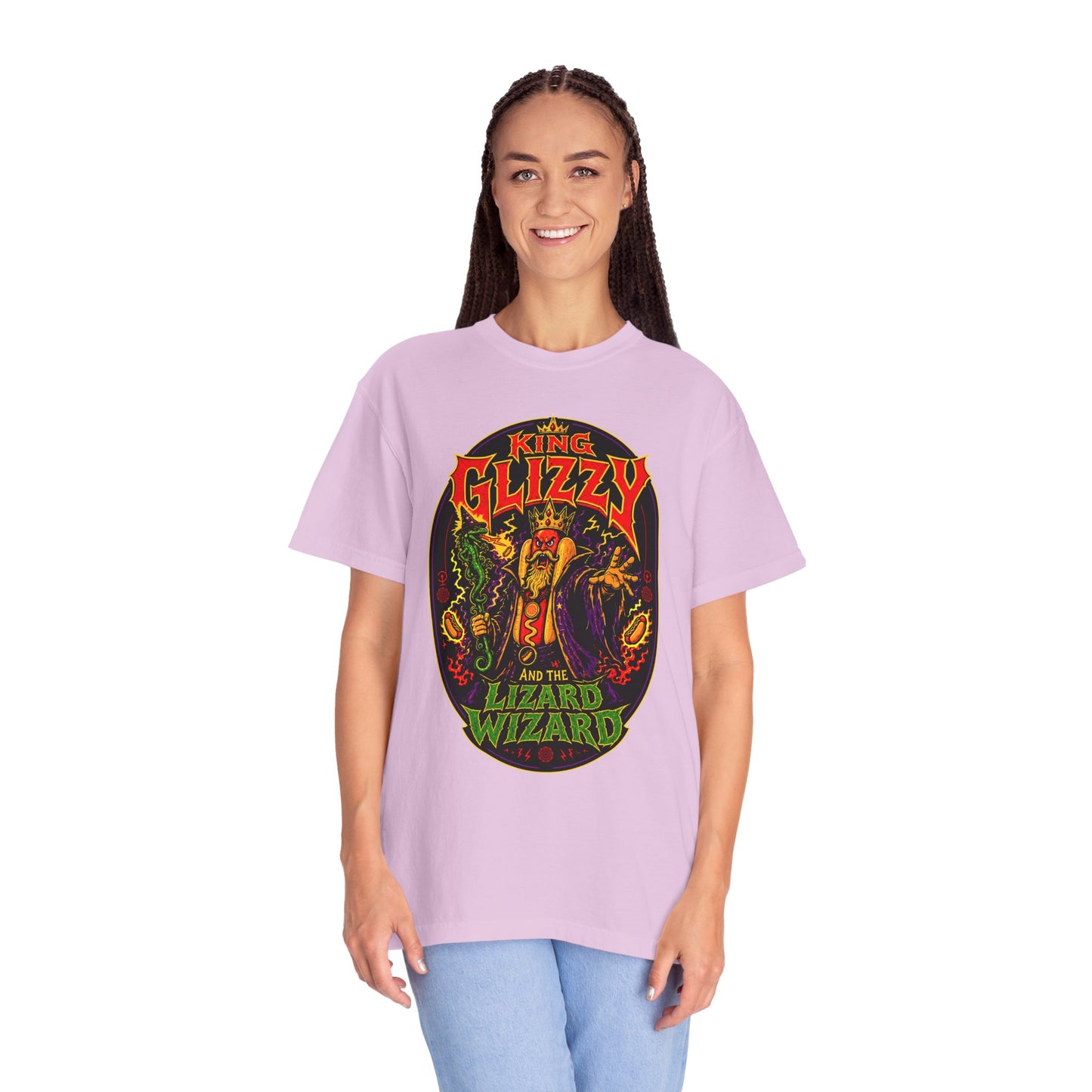 King Glizzy and the Lizard Wizard Retro Rock Graphic T-Shirt
