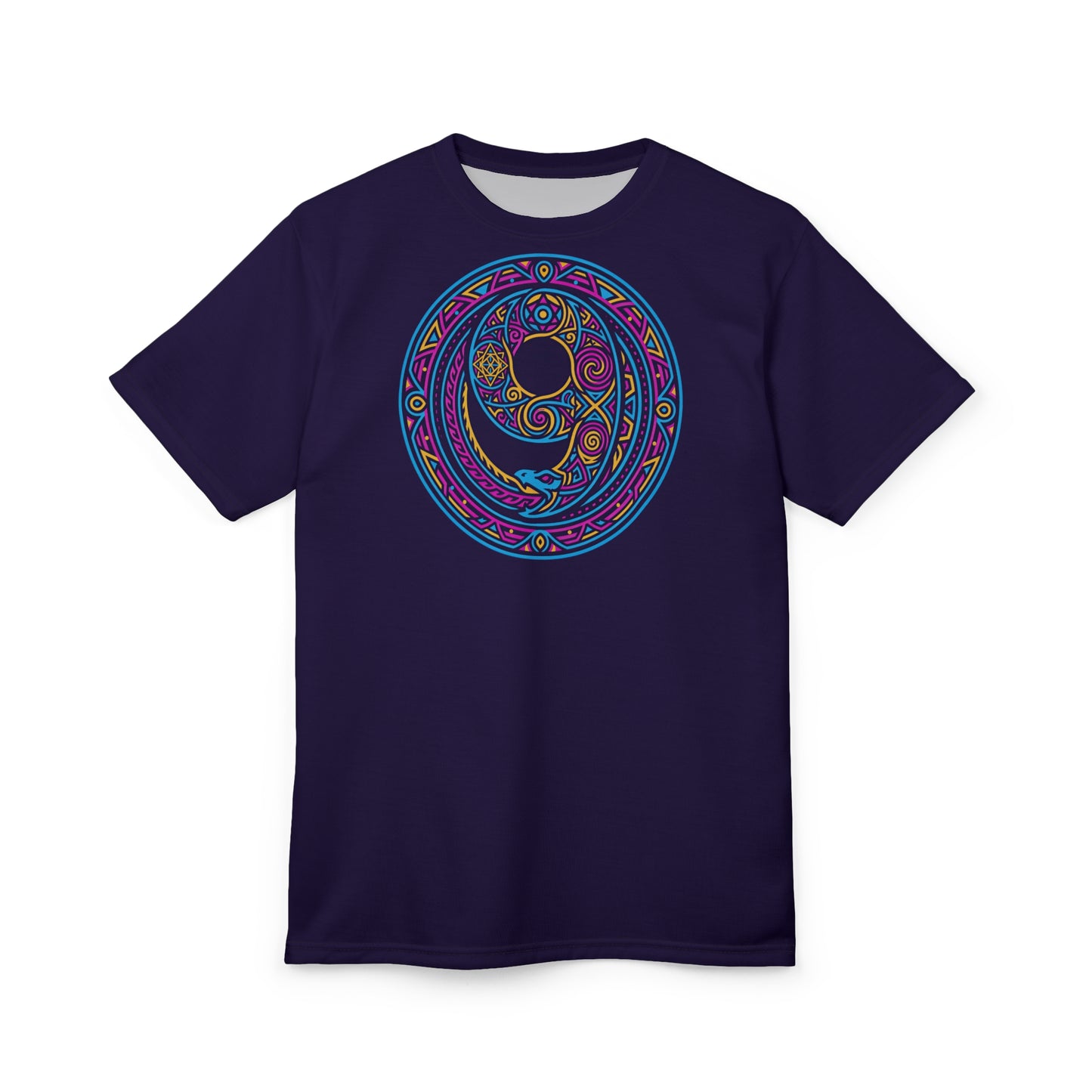 Psychedelicious 9 Logo T-Shirt – Psychedelic Sacred Geometry Shirt, Visionary Art Festival Tee, Trippy Spiritual Unisex Top