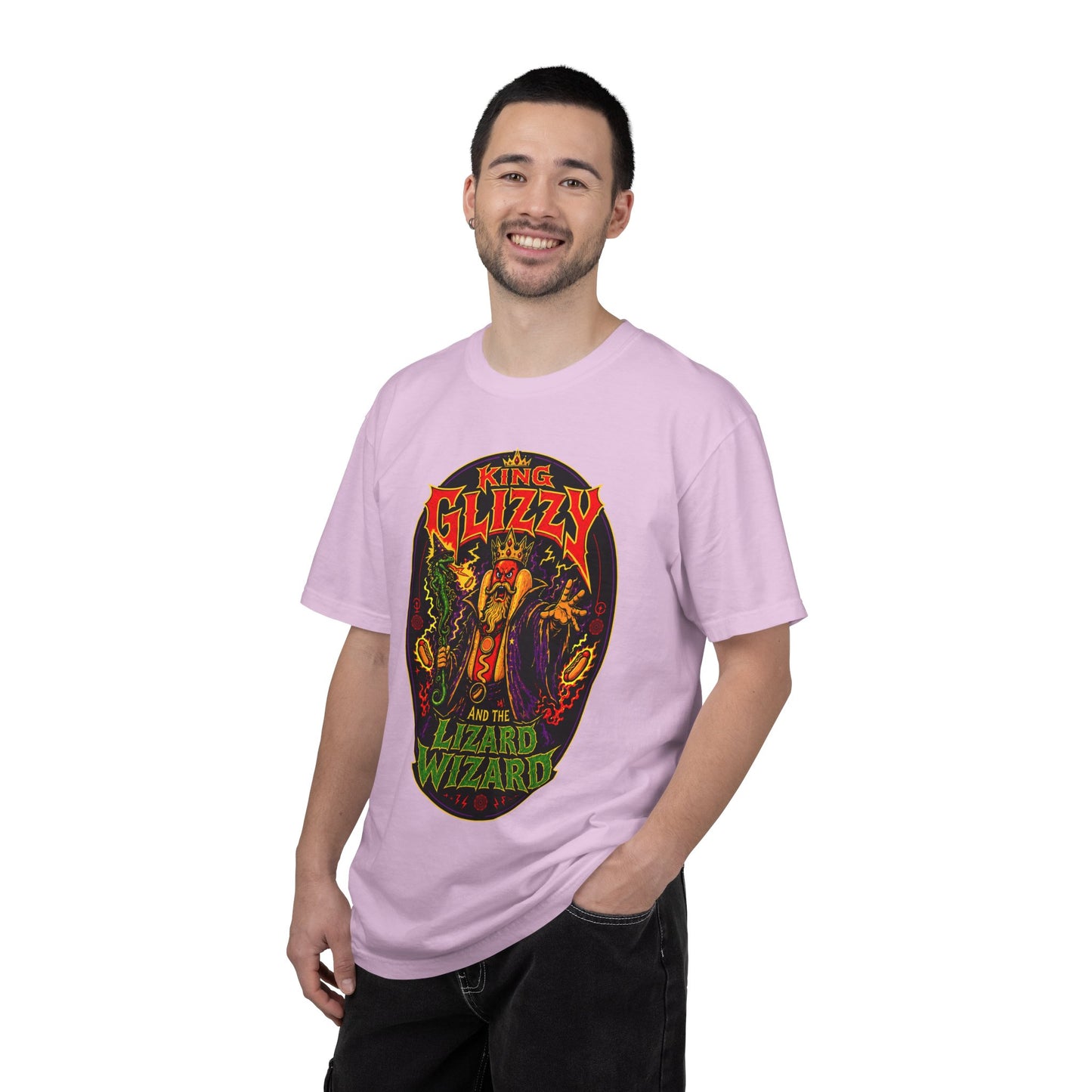 King Glizzy and the Lizard Wizard Retro Rock Graphic T-Shirt