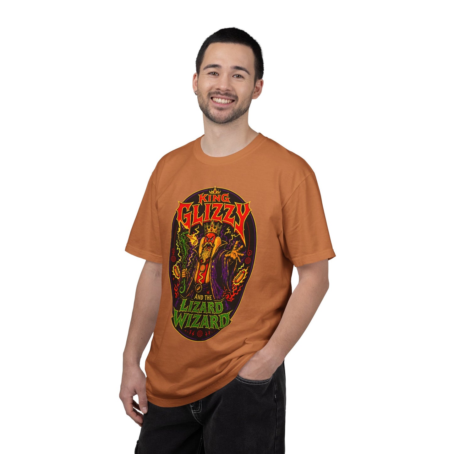 King Glizzy and the Lizard Wizard Retro Rock Graphic T-Shirt