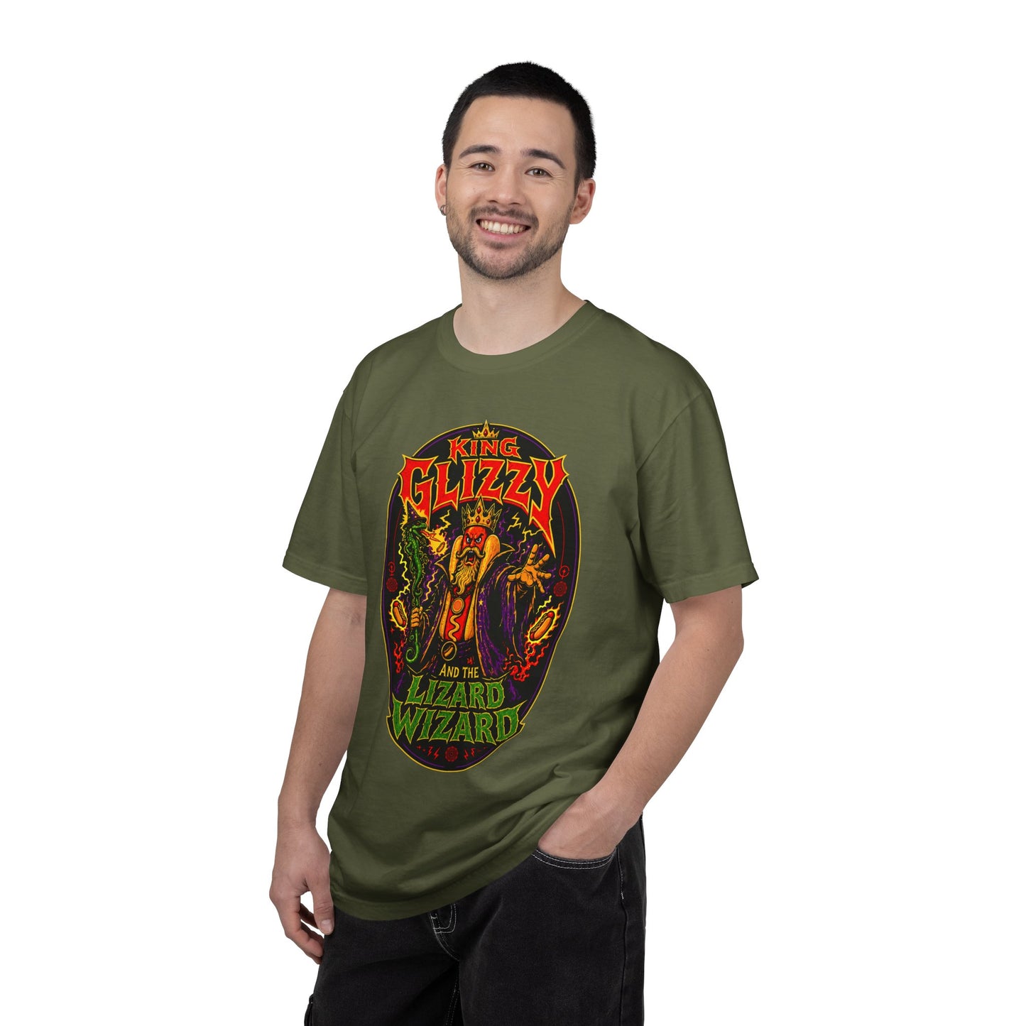 King Glizzy and the Lizard Wizard Retro Rock Graphic T-Shirt