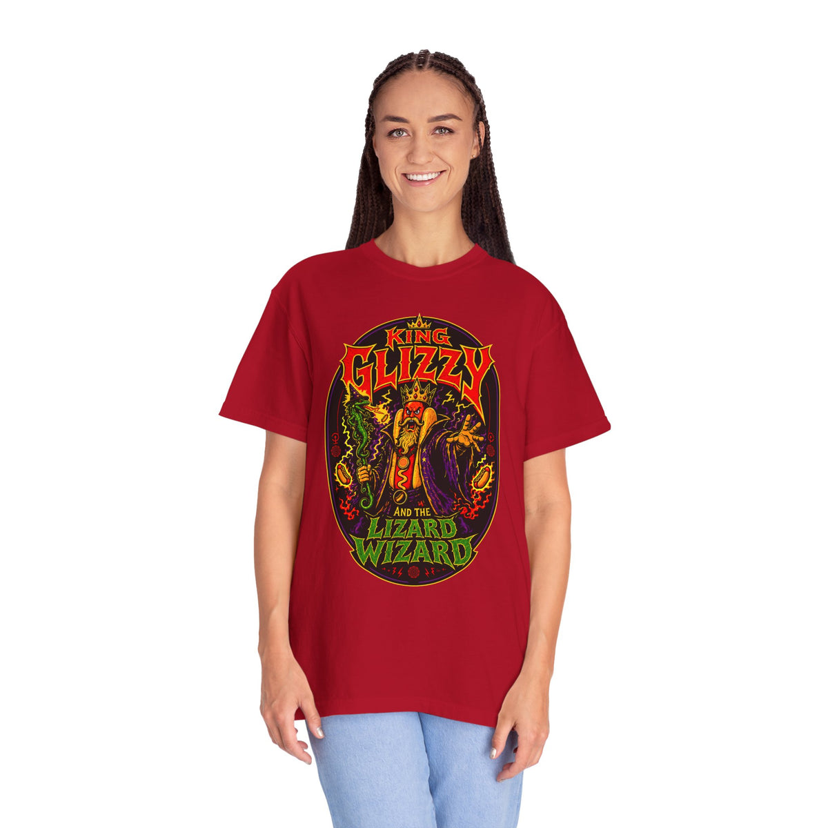 King Glizzy and the Lizard Wizard Retro Rock Graphic T-Shirt