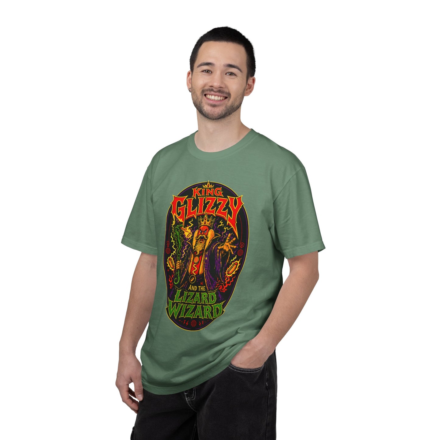 King Glizzy and the Lizard Wizard Retro Rock Graphic T-Shirt