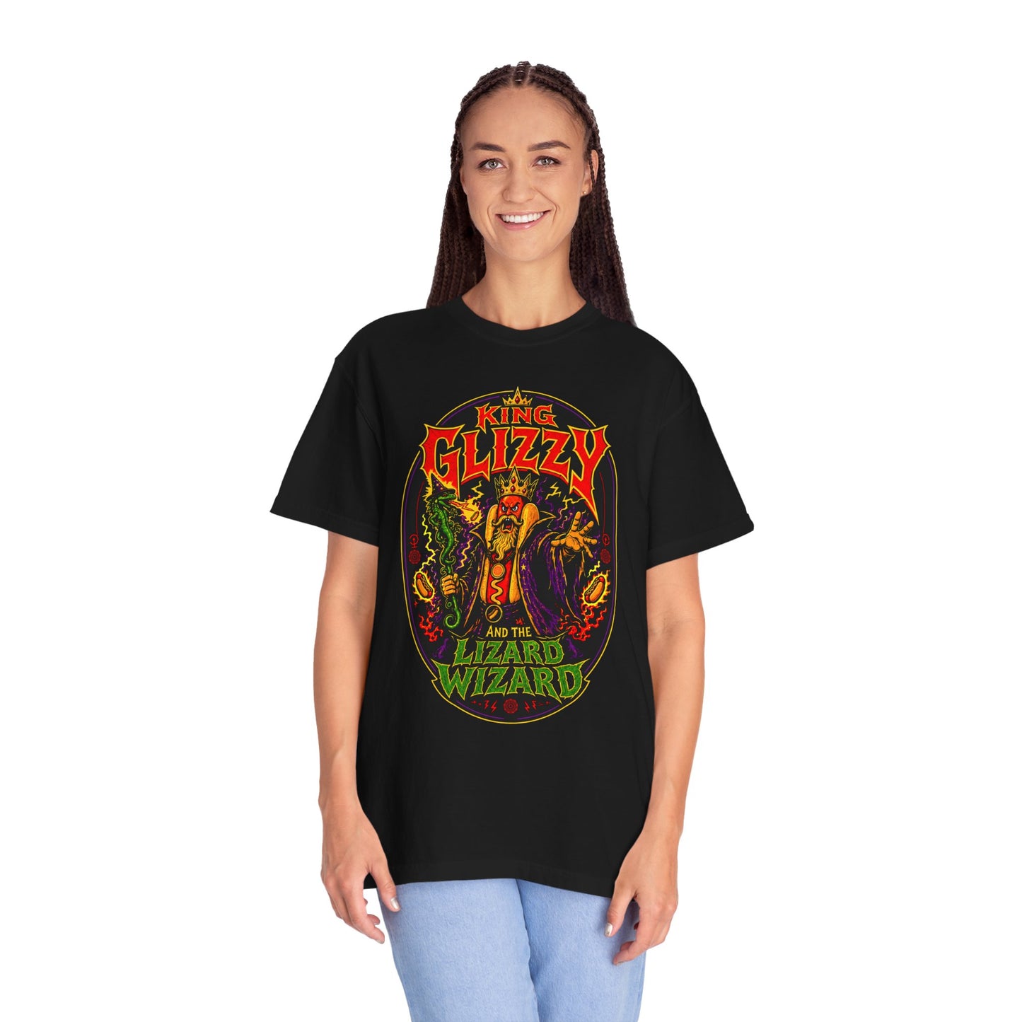 King Glizzy and the Lizard Wizard Retro Rock Graphic T-Shirt
